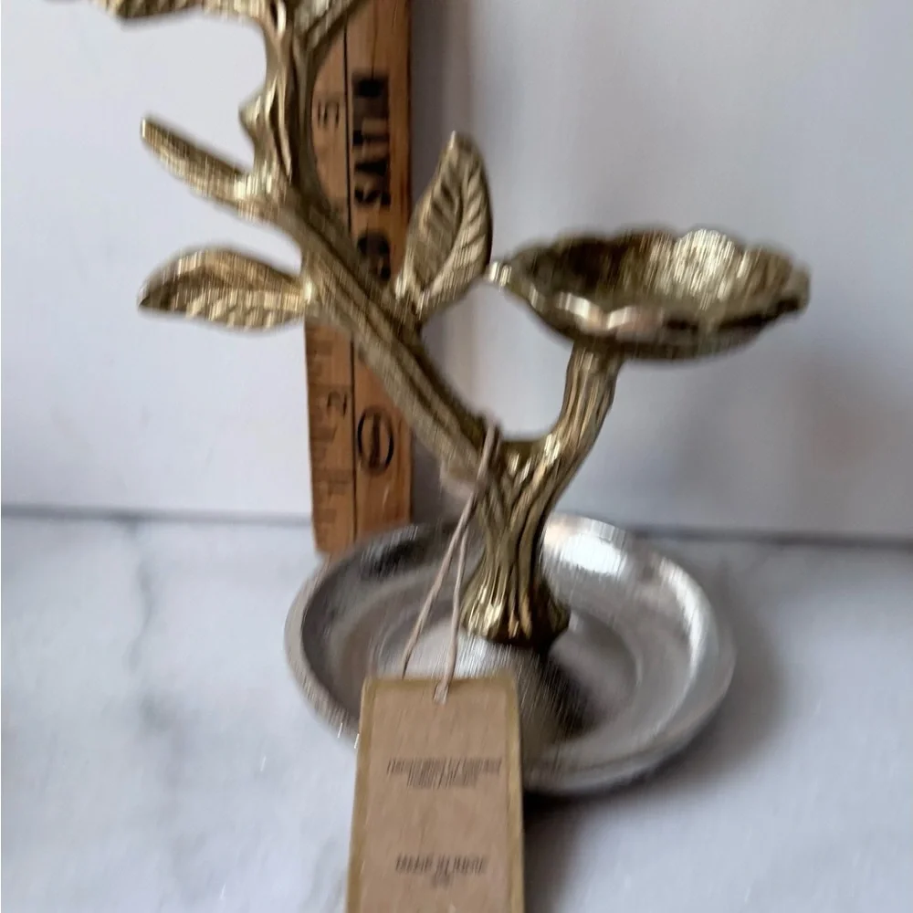 Gold and Silver Jewelry tree with bird Holder,organizer